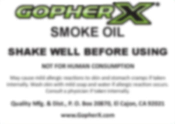 GopherX Smoke Oil Bottle Label